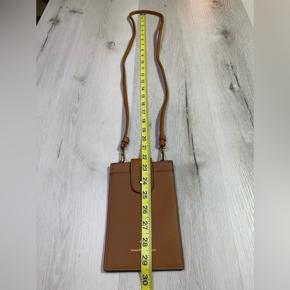 Nanette Lepore Crossbody Pouch, Brown Leather with Gold Printed Logo - Picture 7 of 7